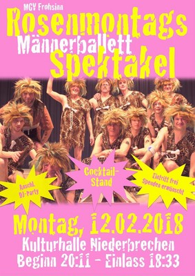 Mnnerballett-Spektakel am Rosenmontag in Niederbrechen
